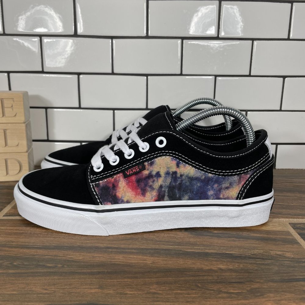 Vans Skate Chukka Low Mens Size 7.5 Shoes Black Suede Tie Dye PopCush Sneakers